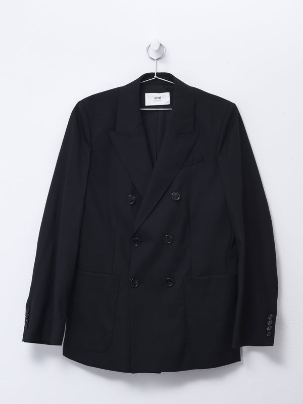 DOUBLE BREASTED JACKET_BLACK/001